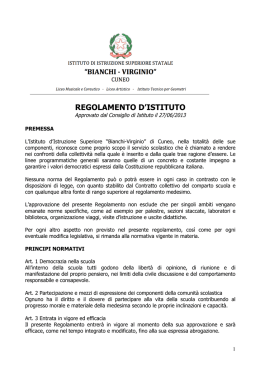 Regolamento d`istituto