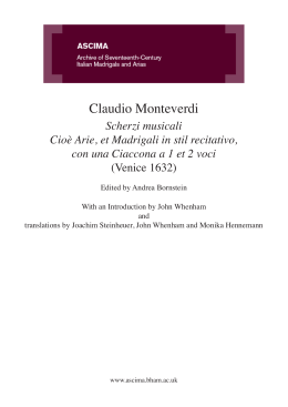 Monteverdi Scherzi Musicali 1632
