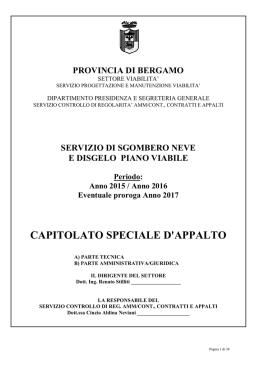 Capitolato neve 1999 - Provincia di Bergamo