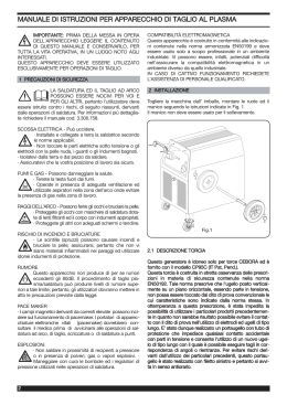 manuale di istruzioni per apparecchio di taglio al plasma