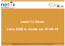 LIBRETTO ORARI LINEA Z309 IN VIGORE DAL 07-09-15