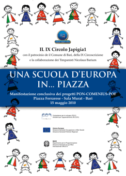 Una scuola d`Europa in... piazza - Istituto Comprensivo Japigia 1