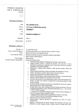 formato europeo per il curriculum vitae