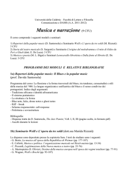 Musica e narrazione - Comunicazione e Dams