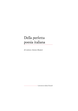 Della perfetta poesia italiana - Biblioteca della Letteratura Italiana
