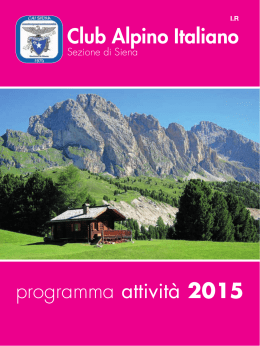 programma attività 2015 - Club Alpino Italiano