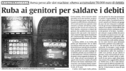 Castellamare. Ruba ai genitori per debiti