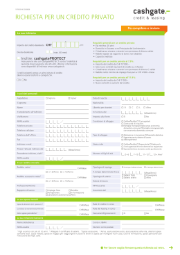 RICHIESTA PER UN CREDITO PRIVATO
