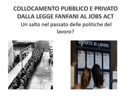 Politiche del lavoro e Collocamento pubblico e privato