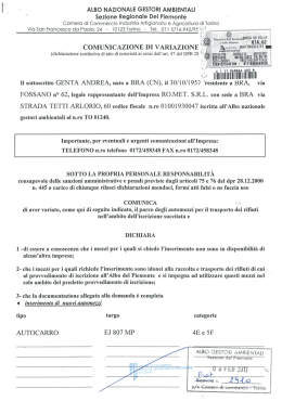 Variazione parco automezzi