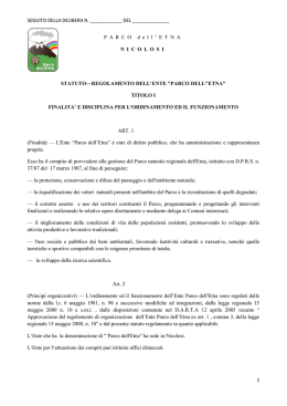 Statuto regolamento Ente Parco Etna