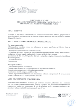 Capitolato speciale - Parco Naturale Regionale Monti Simbruini