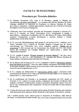 La procedura per l`attivazione del tirocinio, i riferimenti e la modulistica