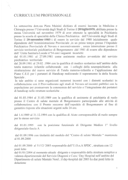 Curriculum dott.ssa Piera Mainini