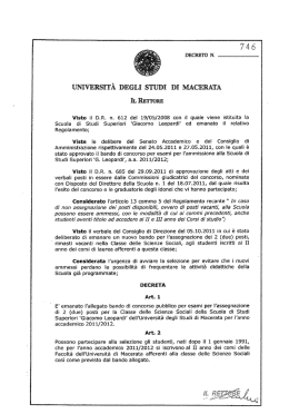 scarica il bando - Scuola di Studi Superiori "Giacomo Leopardi"