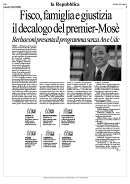 Fisco, famiglia e giustizia e il decalogo del premier-Mos