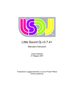 LSDj - Manuale d`Istruzioni v1.0