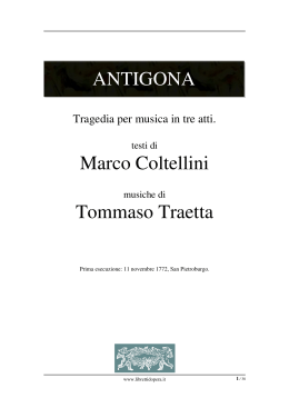 ANTIGONA Marco Coltellini Tommaso Traetta