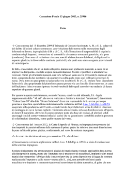 Cassazione Penale 13 giugno 2013, n. 25986 Fatto -1- Con