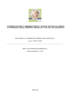 La relazione - Consiglio Ordine Avvocati