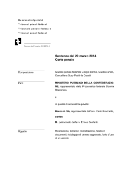 Sentenza del 20 marzo 2014 Corte penale