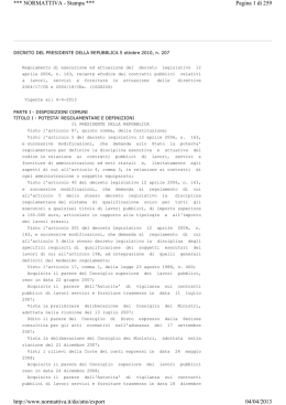 Decreto del Presidente della Repubblica 5 ottobre 2010, n