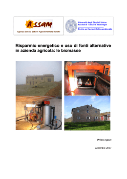 Relazione 1° annualità - Regione Marche Agricoltura