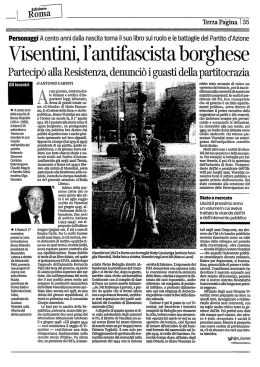 Visentini, l`antifascita borghese