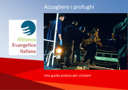 Accogliere i profughi - Alleanza Evangelica Italiana