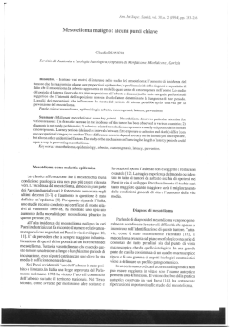 Mesotelioma maligno: alcuni punti chiave