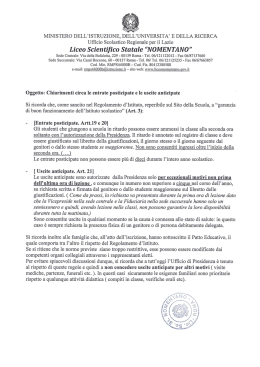 chiarimenti in merito alle entrate posticipate e uscite anticipate