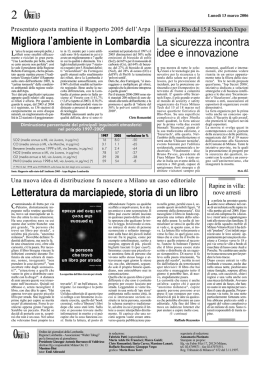 Migliora l`ambiente in Lombardia La sicurezza incontra idee e