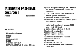 calendario pastorale 2013/2014