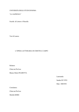 Tesi di Sandra Di Vito
