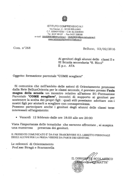 Visualizza > Com. n.268 – Formazione parentale , COME scegliere