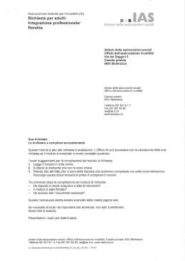 Richiesta per adulti: Assucirazione Invalidit&agrave;