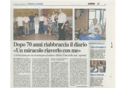 Dopo 70 anni riabbraccia il Diario.., da Il Resto