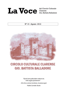 La Voce del Circolo Culturale Clarense Gio. Battista Balladore N&deg; 10
