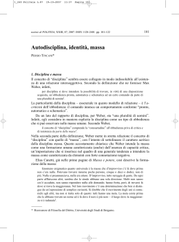 P. Tincani, "Autodisciplina, identità, massa", n. 87/2007