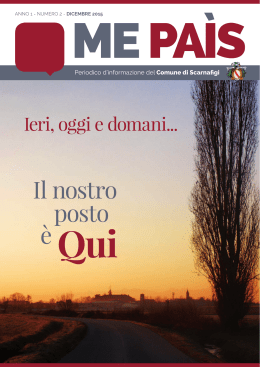 Il nostro posto &egrave; - Comune di SCARNAFIGI