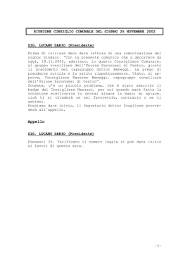 verbale consiglio comunale del giorno 25.11.2002
