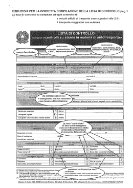 Istruzioni compilazione lista di controllo