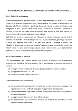 REGOLAMENTO DEL MERCATO ALL`INGROSSO DEI