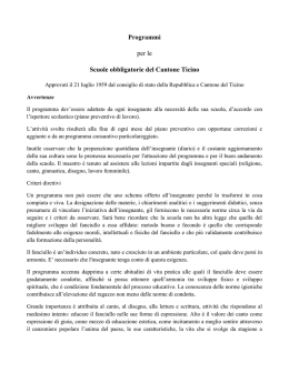 Programmi per le Scuole obbligatorie del Cantone Ticino