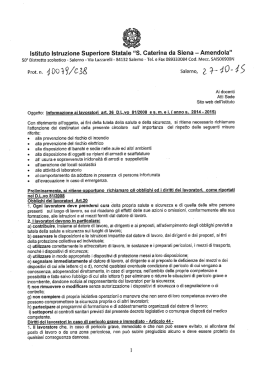 Informativa ai Docenti - S. Caterina
