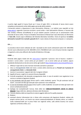 Scarica il VADEMECUM per la compilazione della domanda online