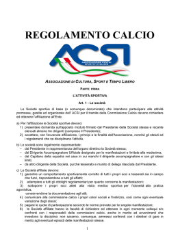 Regolamento Calcio ACSI
