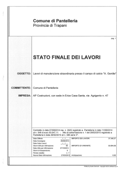 STATO FINALE E CERTIFICATO REGOLARE ESECUZIONE all