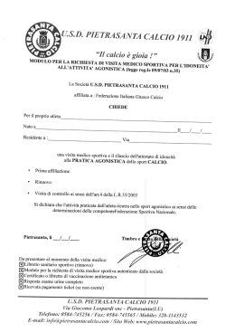 modulo richiesta visita sportiva agonistica