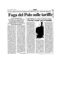 Fuga del Polo sulle tariffe% - Rassegna Stampa